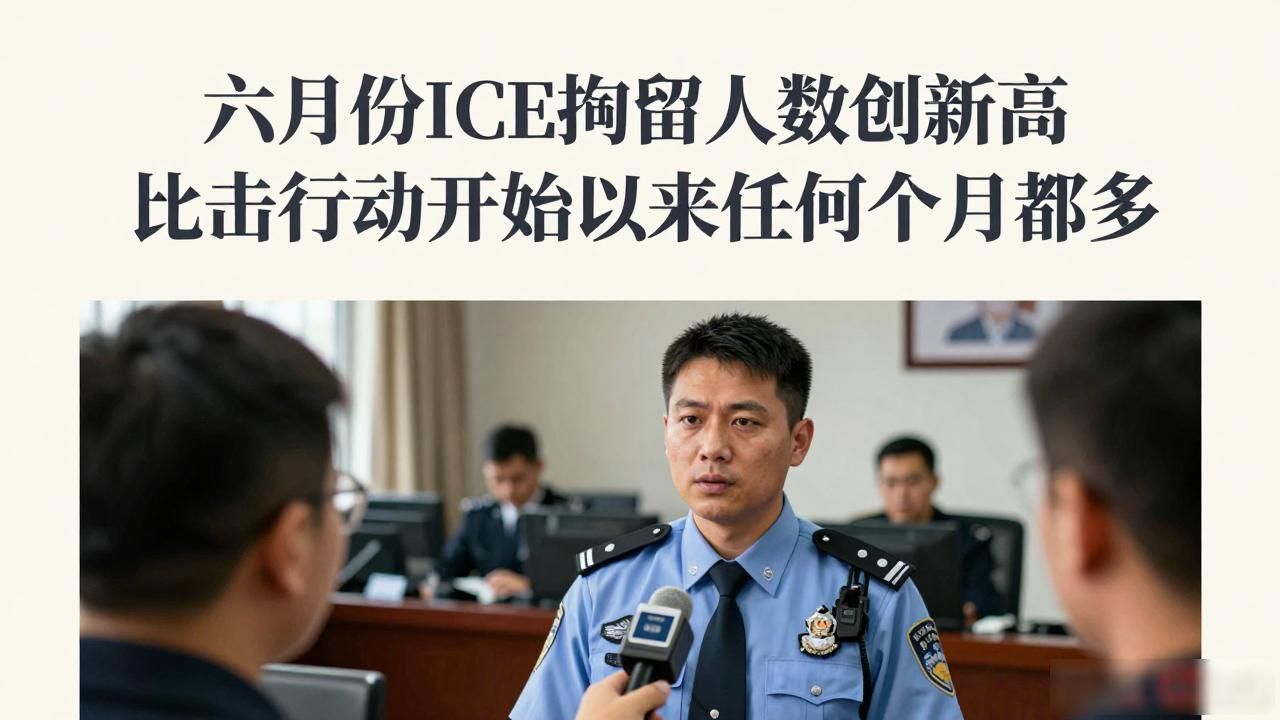 六月份ICE拘留人数创新高 比打击行动开始以来任何一个月都多