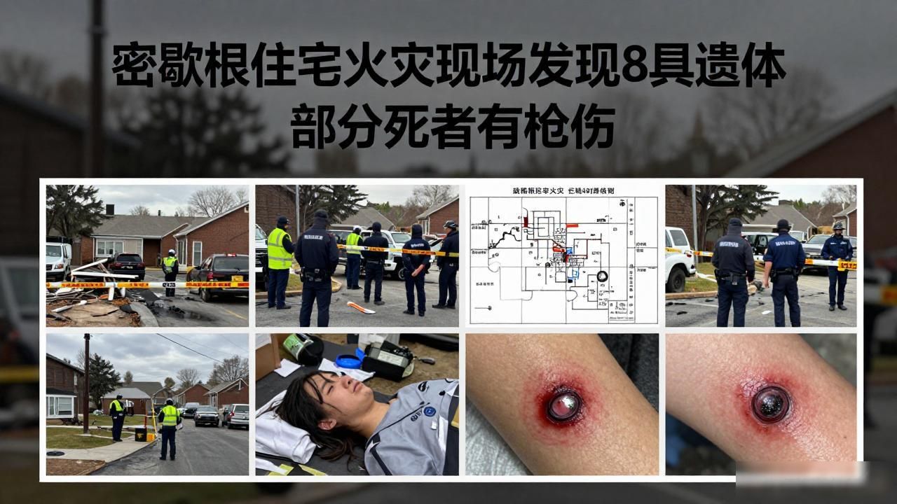 密歇根住宅火灾现场发现8具遗体 部分死者有枪伤