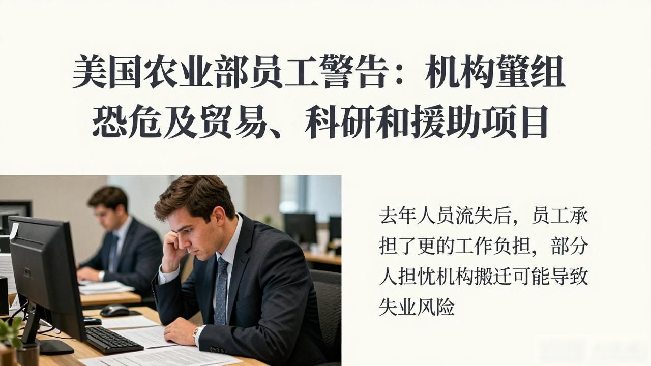 美国农业部员工警告：机构重组恐危及贸易、科研和援助项目